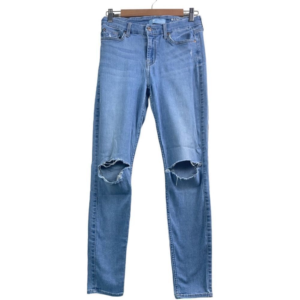 7 for all Mankind Distressed The Ankle Skinny Jeans